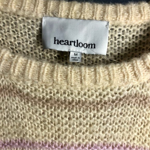 NWOT Anthropologie Heartloom Annika Pom Pom Loose-Knit Mohair Blend Sweater Sz M - Picture 3 of 4